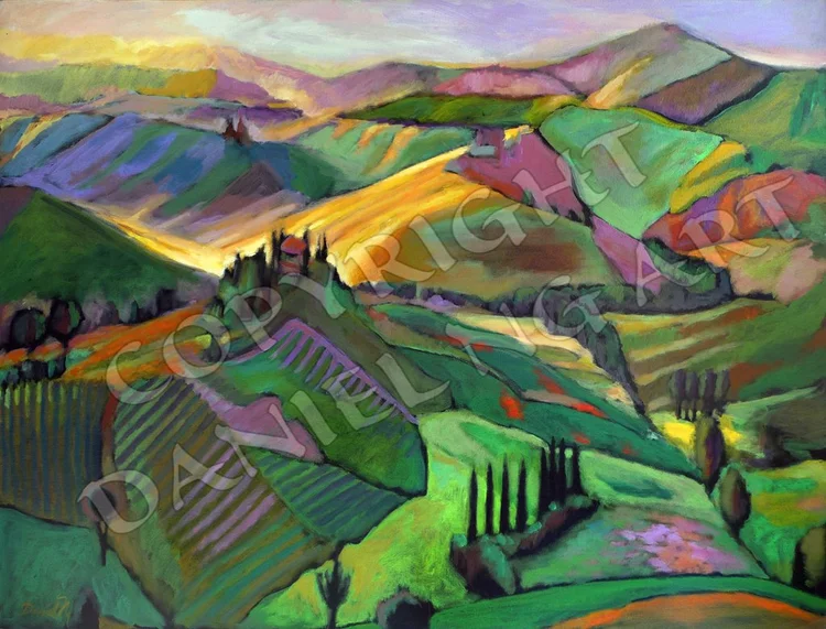 Daniel NG 油絵 ( Village Tuscany) LANDSCAPES — Daniel Ng